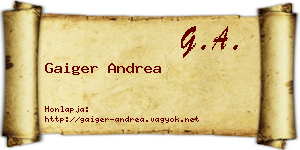 Gaiger Andrea névjegykártya